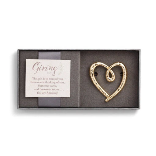 Gold Heart Giving Pin By Demdaco Giving Collection