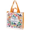 Reusable Floral Tote Kindness Is Beautiful -Fashion Accessories Store 111549