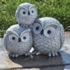 Triple Owls Pudgy Pal Garden Statue -Fashion Accessories Store 11659