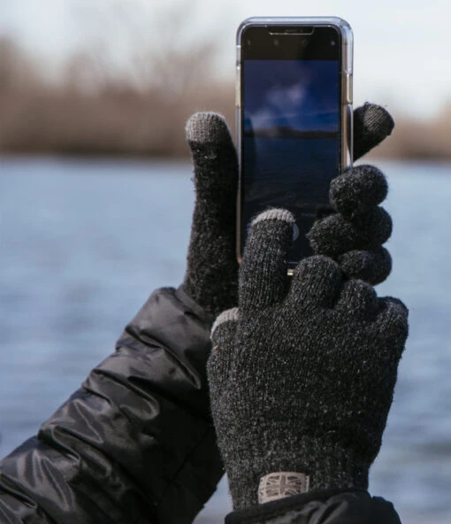 Frontier Men's Texting Tip Knit Gloves Black BUY 1 GET 1 FREE - Image 2