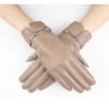 Vegan Faux Leather Gloves With Chain Link In Khaki Nude Color BUY 1 GET 1 FREE -Fashion Accessories Store 15 2 58 GL12335 KK 2 small 1