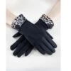 Leopard Print Cuffed Fashion Gloves - Black BUY 1 GET 1 FREE -Fashion Accessories Store 15 41 57 GL12278 BK