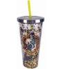 Harry Potter Hufflepuff Glitter Cup With Straw 20 Oz. -Fashion Accessories Store 21318