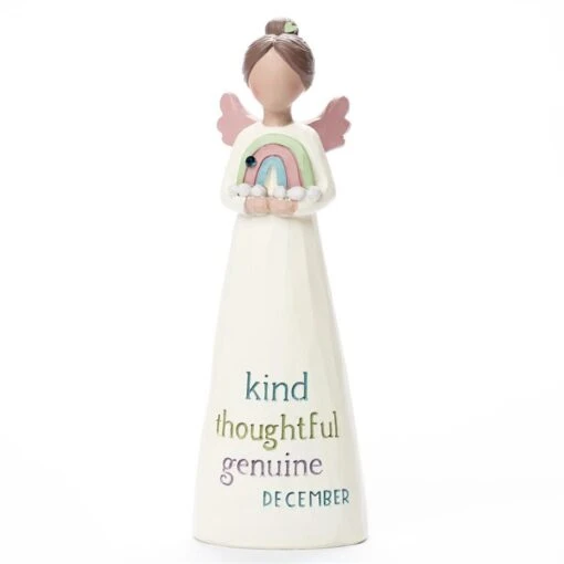 Birthstone Angel 5.25" Figurine December Kind Thoughtful Genuine