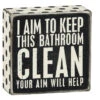 Wood Sign - I Aim To Keep This Bathroom Clean Your Aim Will Help -Fashion Accessories Store 23505