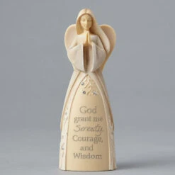 God Grant Me Serenity, Courage And Wisdom Mini Angel Figurine By Enesco Foundations