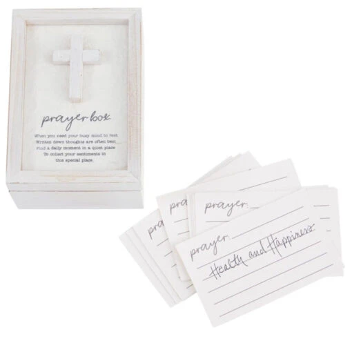 White Cross Prayer Box And Prayer Cards Set - Image 2