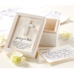 White Cross Prayer Box And Prayer Cards Set