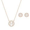 Swarovski Sparkling Dance Flower Rose Gold-Tone Necklace And Earring Set -Fashion Accessories Store 5408439