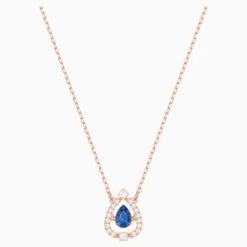 Swarovski Sparkling Dance Pear Necklace Blue