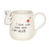 Our Name Is Mud Sculpted I Love You More Than I Can Bear Mug -Fashion Accessories Store 6005730
