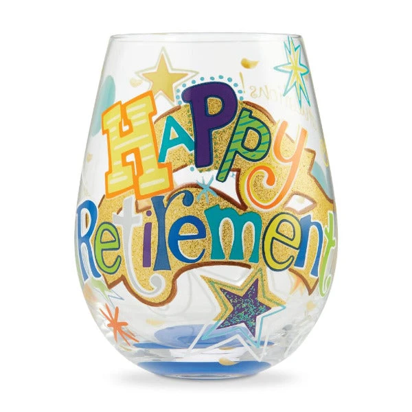 Lolita Stemless Wine Glass Happy Retirement 3 Lolita Stemless Wine Glass Happy Retirement