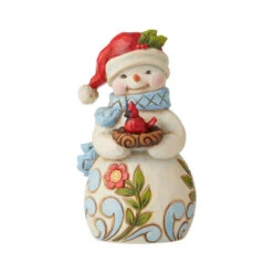 Jim Shore By Enesco Snowman With Cardinal Mini Figurine