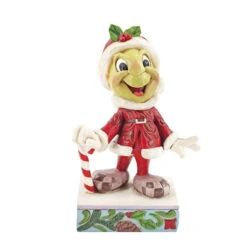 Jim Shore Disney Personality Pose Jiminy Cricket As Santa Be Wise And Be Merry Figurine