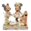 Disney Jim Shore Mickey And Minnie Springtime Stroll With Pluto In Woodland White Figurine -Fashion Accessories Store 6010101