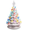 White Ceramic Multi-Color Bulb Light Up Christmas Tree 16" -Fashion Accessories Store 65142C WM