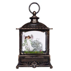 Heaven In Our Home In Memory Angel Glitter Light Up Memorial Lantern 10" Wide -Fashion Accessories Store 71076 gl 2