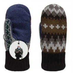 Bernie Mittens In Brown And Blue BUY 1 GET 1 FREE