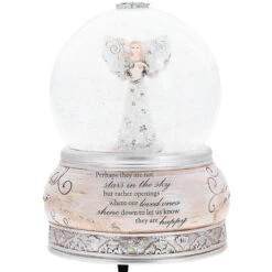 Stars In The Sky Sympathy Memorial LED Light Up 100mm Angel Musical Water Globe