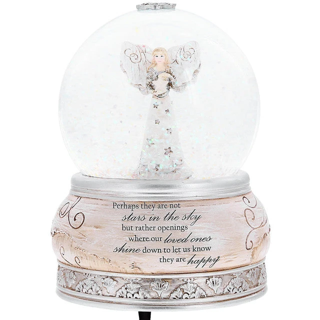 Stars In The Sky Sympathy Memorial LED Light Up 100mm Angel Musical Water Globe 3 Stars In The Sky Sympathy Memorial LED Light Up 100mm Angel Musical Water Globe