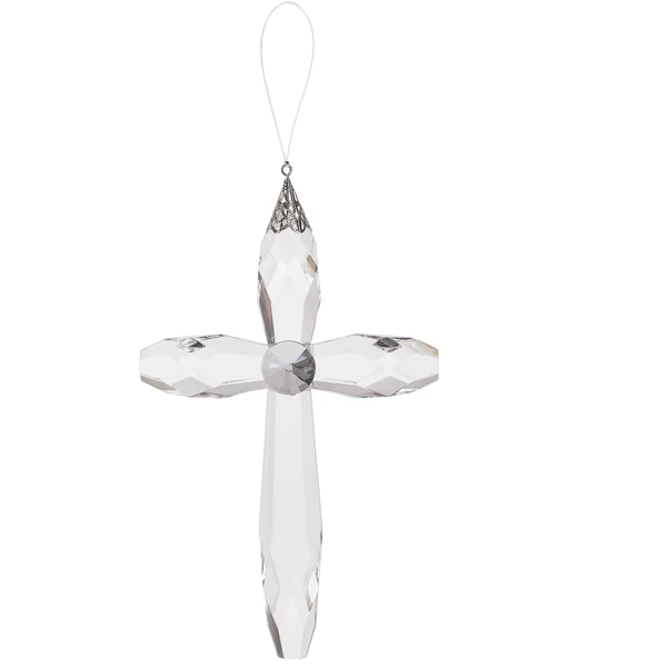 Clear Acrylic Hanging Cross 7" 4 Clear Acrylic Hanging Cross 7" - Image 2