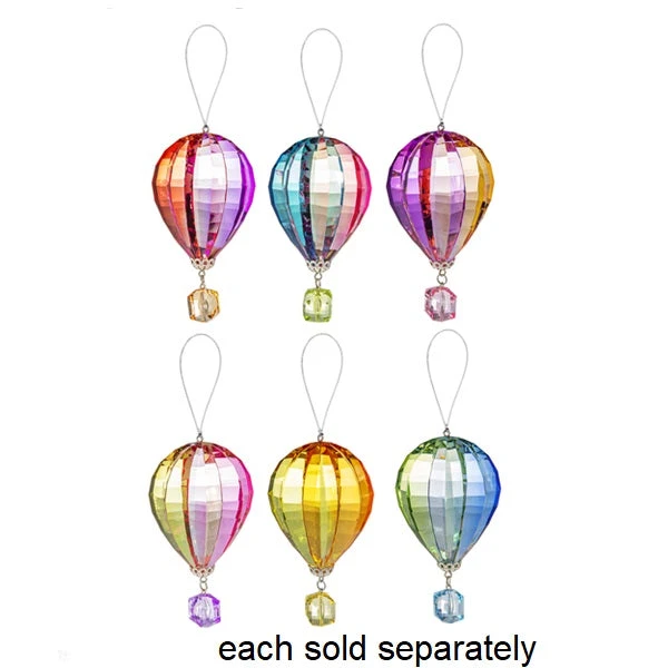 Acrylic Rainbow Hot Air Balloon Figurine Ornament 3 Acrylic Rainbow Hot Air Balloon Figurine Ornament