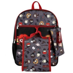 Harry Potter Chibi 5-Piece Backpack Set With Lunch Bag, Utility Case, Rubber Keychain & Mini Waterbottle