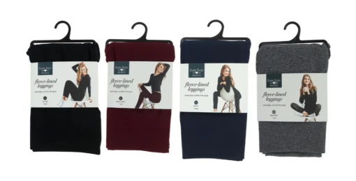 Britt's Knits® Basics Seamless Fleece-Lined Leggings In Black, Burgundy Red, Gray, And Navy - Image 3