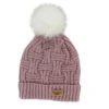 Plush Lined Knit Beanie Hat With Pom Blush Pink -Fashion Accessories Store BKHAT BLSH