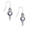 Silver Forest Earrings Silver Blue Agate Filigree -Fashion Accessories Store E 6022C