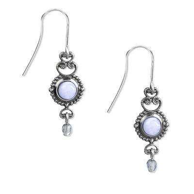 Silver Forest Earrings Silver Blue Agate Filigree 3 Silver Forest Earrings Silver Blue Agate Filigree