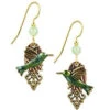 Silver Forest Hummingbird Dangle 18K Gold-Plated Earrings -Fashion Accessories Store E 6801