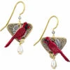 Silver Forest Cardinal Dangle Fashion Earrings -Fashion Accessories Store E 8467