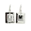 Silver Forest Earrings Silver Black Triple Squares -Fashion Accessories Store E 9736A