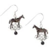 Silver Forest Silvertone Horse Dangle Earrings -Fashion Accessories Store E 9760