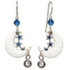Silver Forest Goldtone Surgical Steel Dangle Moon Stars & Crescent Earrings -Fashion Accessories Store E 9762