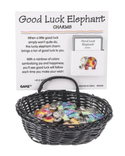 Rainbow Color Good Luck Elephant Pocket Token Charm -Fashion Accessories Store ER52228