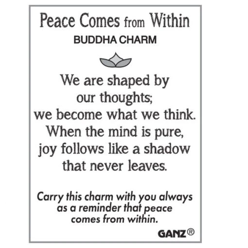 Peace Comes From Within Buddha Token Charm - Image 3