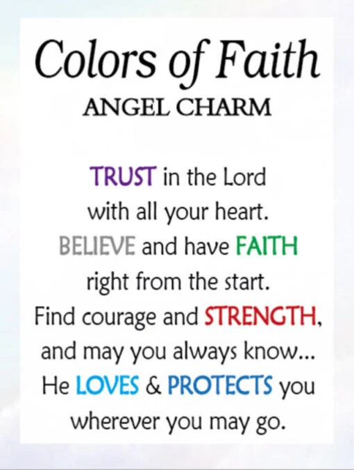 Colors Of Faith Angel With Colored Glass Pocket Token Charm - Image 2