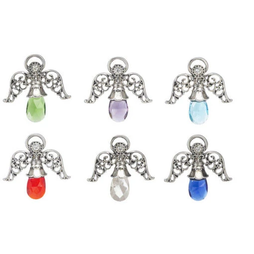 Colors Of Faith Angel With Colored Glass Pocket Token Charm