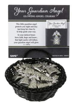 Guardian Angel Glow In The Dark Pocket Token Charm -Fashion Accessories Store ER68270