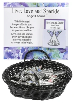 Live Love Sparkle Angel Pocket Token Charm -Fashion Accessories Store ER68985