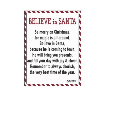 Believe In Santa With Eye Glasses Mini Token Charm - Image 3