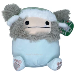 Christmas Squishmallow Evita The Gray Bigfoot With Trapper Hat 5" Stuffed Plush By Kelly Toy