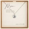 Floral Charm Dear You Mom Necklace -Fashion Accessories Store Floral Design Silver Charm Necklace 1005060050 02