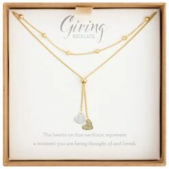 Double Heart Charms Giving Necklace