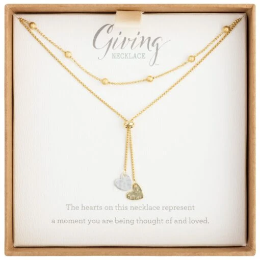 Double Heart Charms Giving Necklace