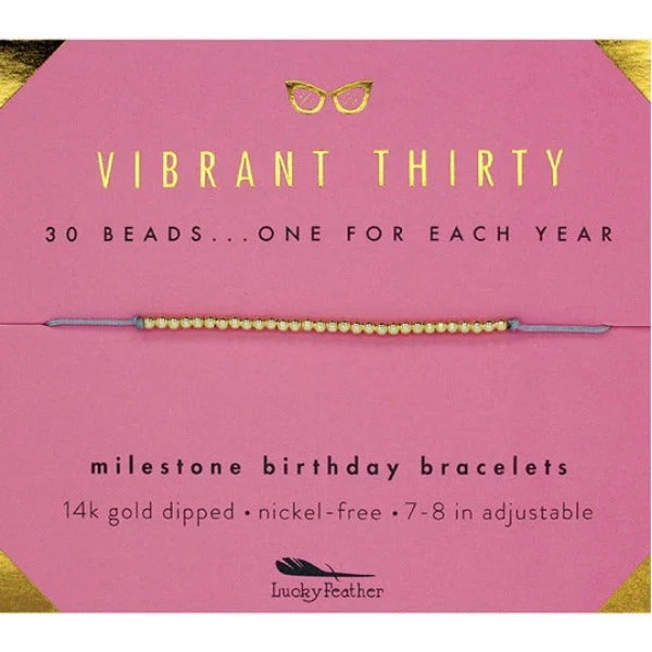 Lucky Feather Gold Bracelet Thirty Milestone Birthday 3 Lucky Feather Gold Bracelet Thirty Milestone Birthday