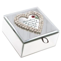 Be Fearless Jewel Heart Mirrored Music Keepsake Box Plays You Are My Sunshine