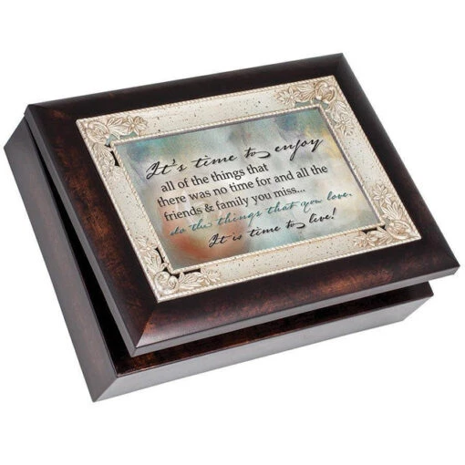 Retirement Time To Live Traditional Music Jewelry Keepsake Box Plays You Light Up My Life